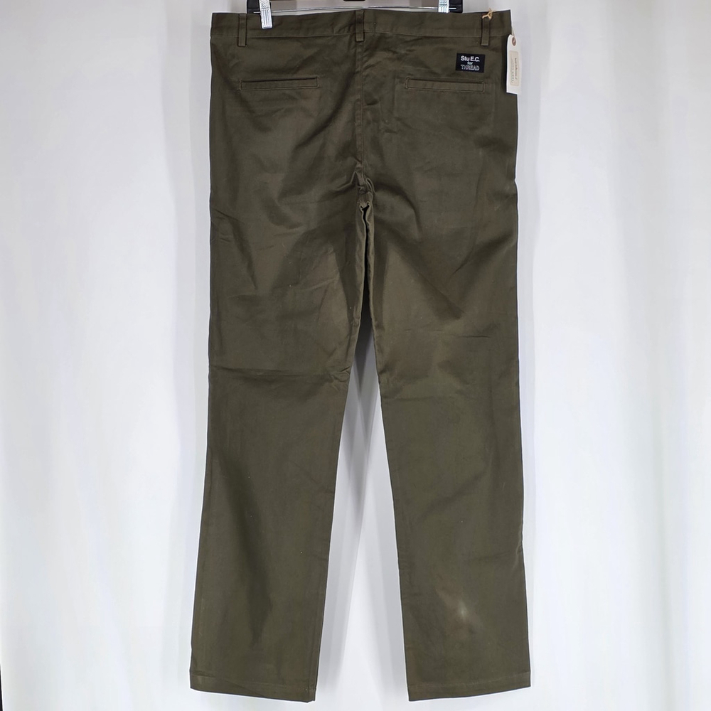 Stüssy x Stu.EC Olive Chino Pants Men’s 38x36 Made in USA MSRP $128 - Picture 2 of 11